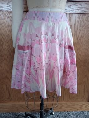 Aryeh Cotton Kaleidoscope Print A-Line Mini Skirt Medium